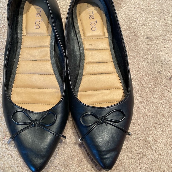 Me Too black pointy toe ballet flats - Picture 3 of 6